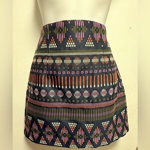 Chic Geometric Mini Skirt - Multi Color Size 4